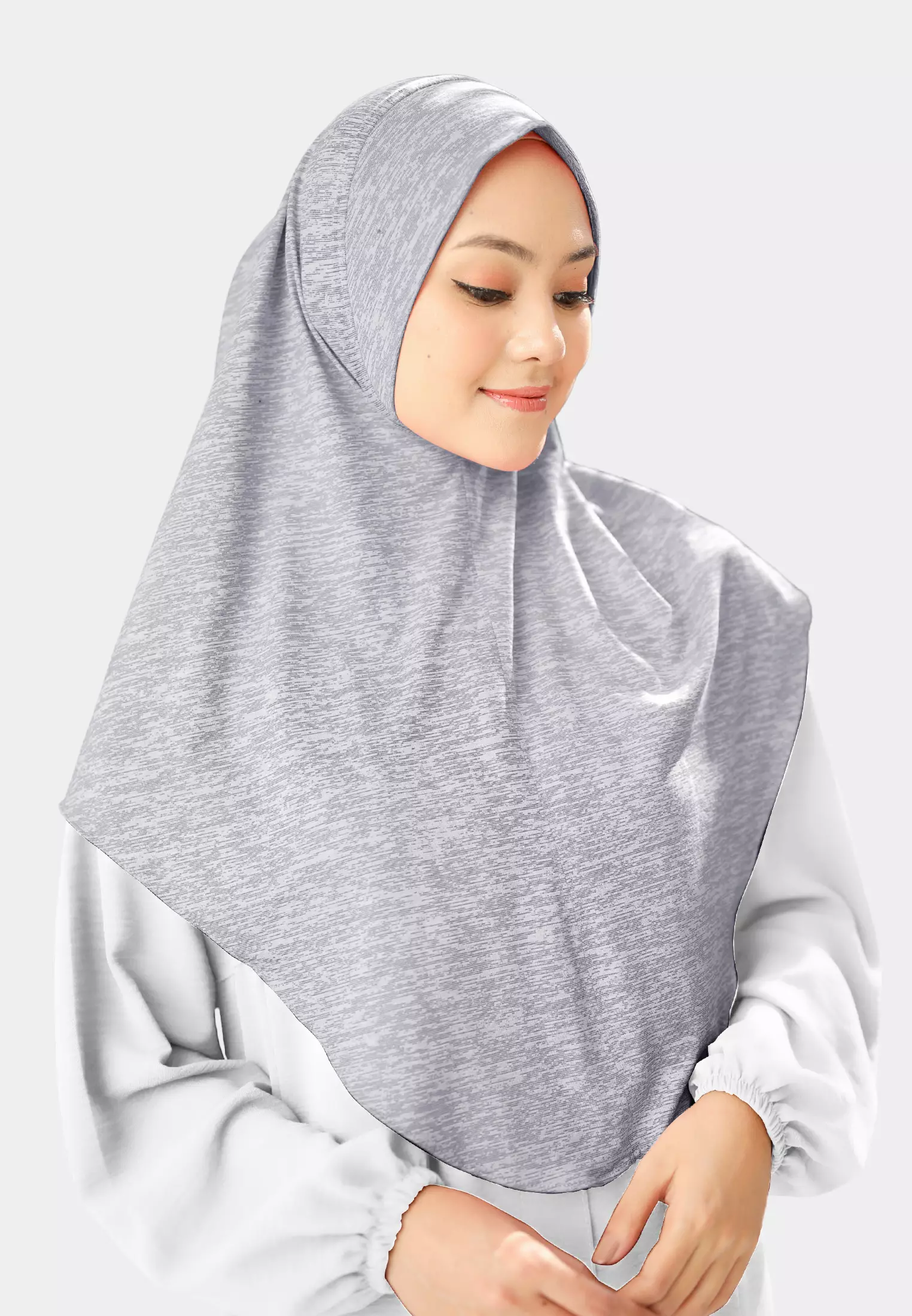 Cotton Bee - Gyra Instan | Bergo Jersey Tekstur - Glacier Grey