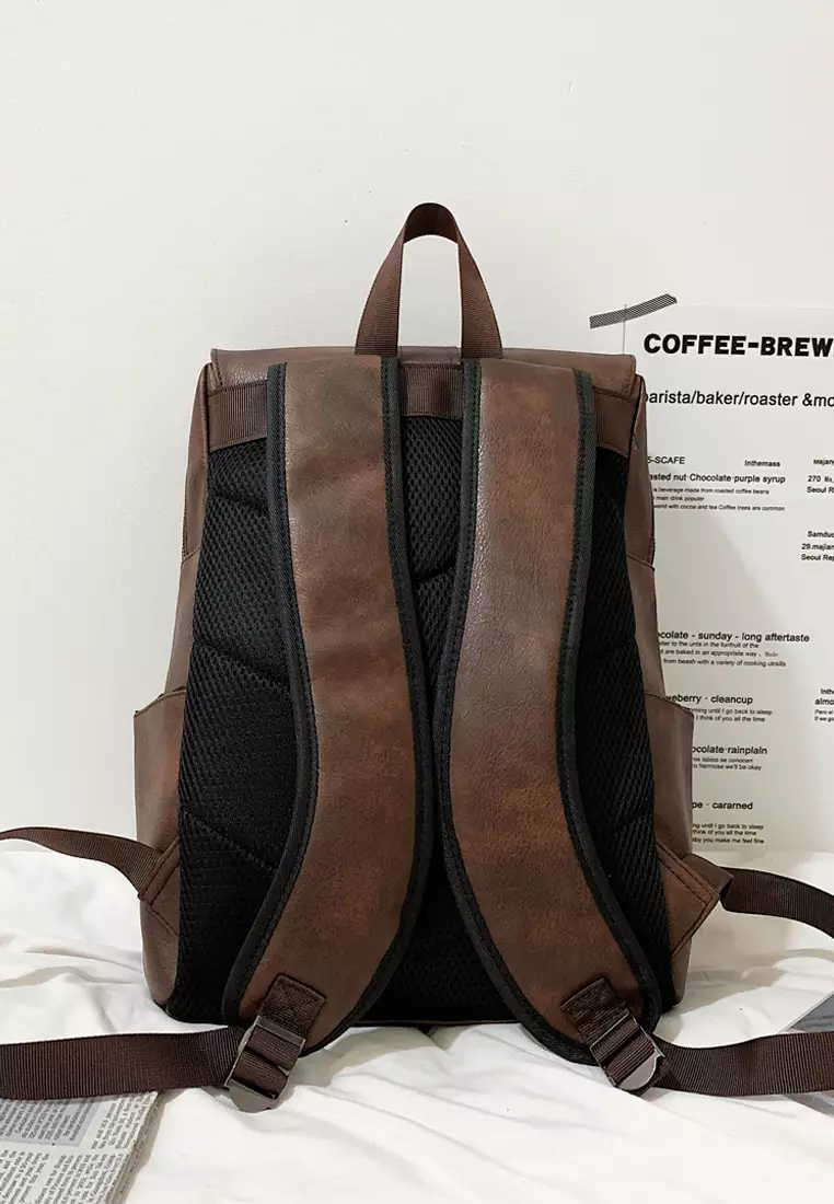 Zebella faux leather backpack top
