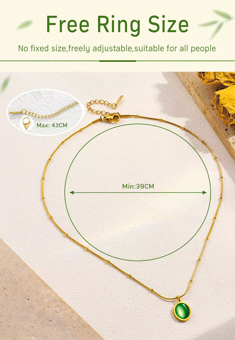 Kalung Wanita Korea Fashion Cat's Eye Style Titanium Anti Pudar Original Kotak Indah Kalung Cewek