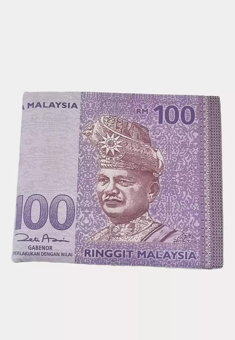 Dompet Kulit Vegan Wallet Currency Ringgit 100 Purple