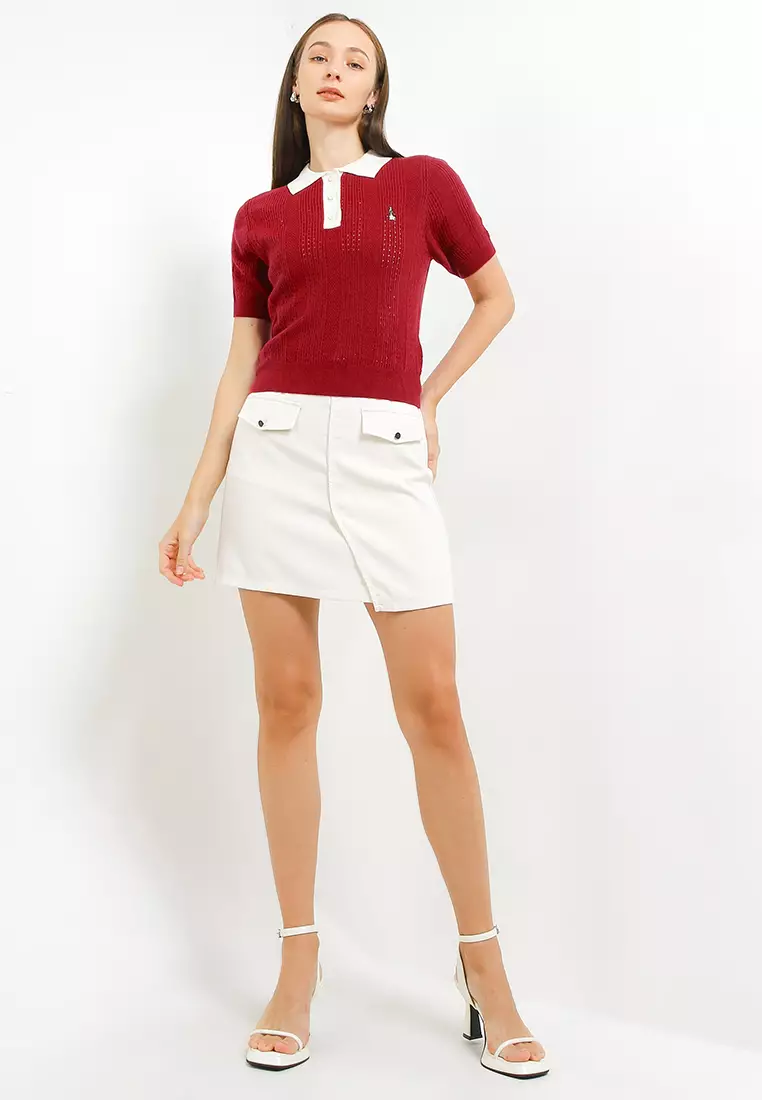 90S Pointel Knit Polo Shirt