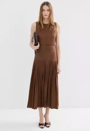 open lace back dress Pleated Piquet Dress  Sacoor Brothers Singapore