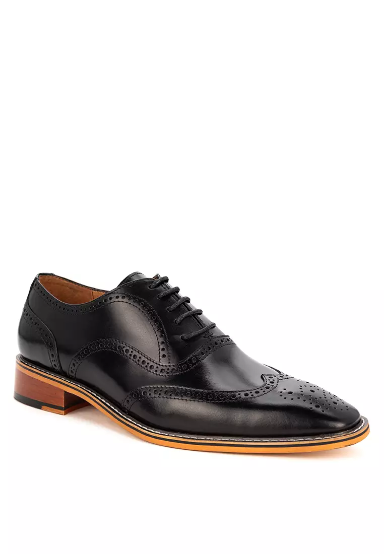 Discount on Bristol Shoes  shoes - SKU: Brayden Black Wingtip Oxford Shoes