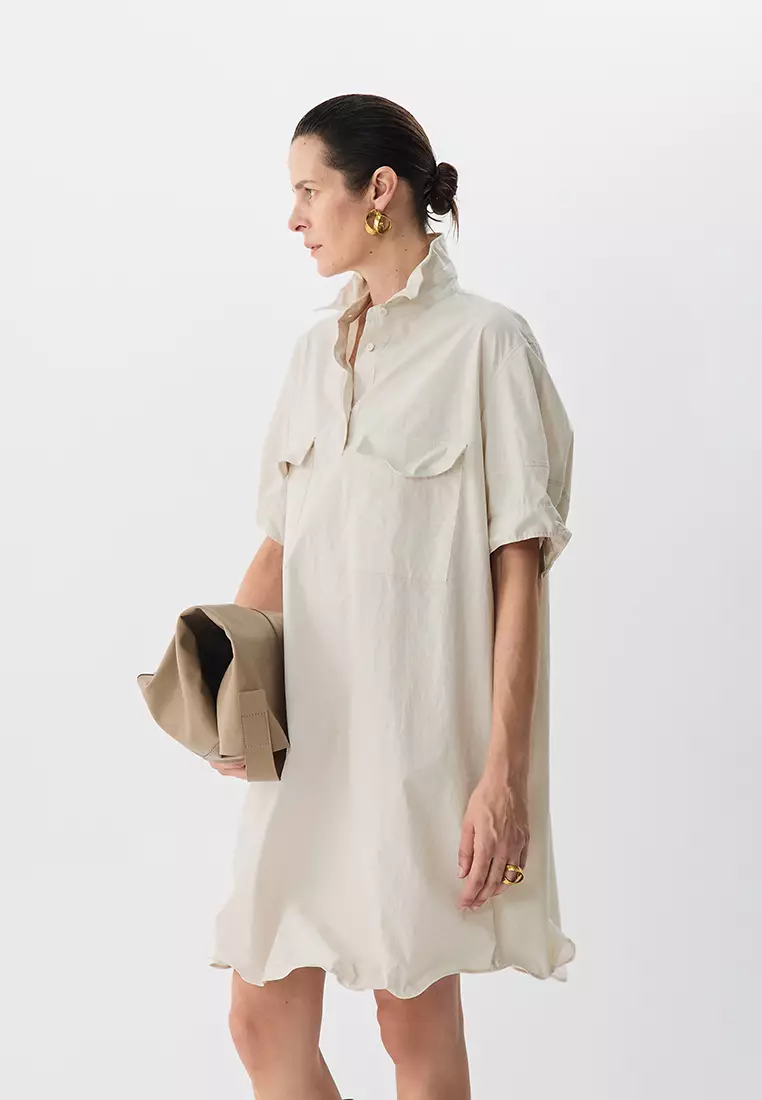 Cotton short-sleeved dress