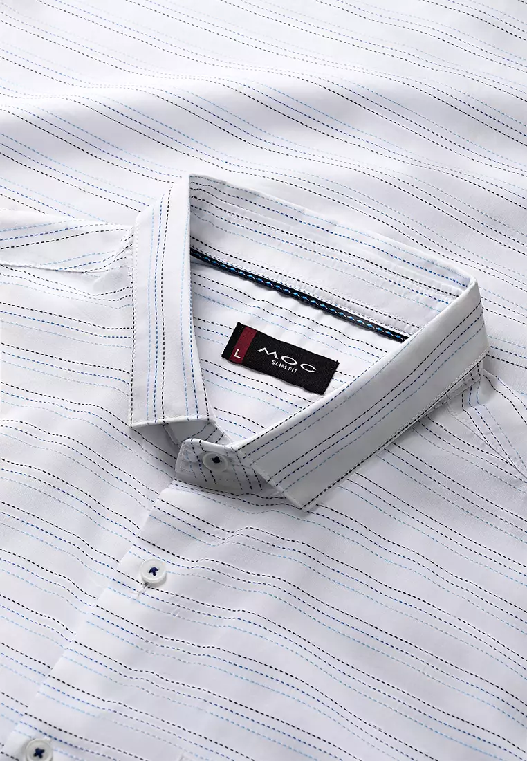 MOC Kemeja Lengan Pendek Pria ENZO - White