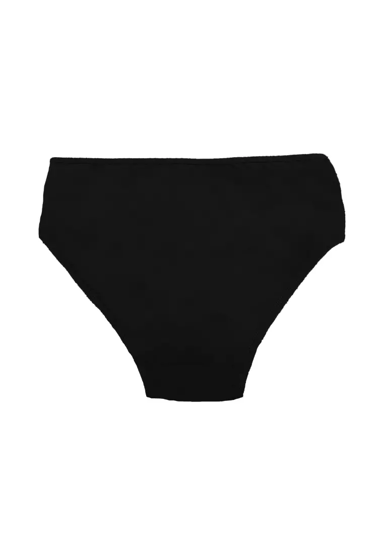 6-in-1 Mid-Waist Bikini Panty with Elastic Waist Underwear for Women