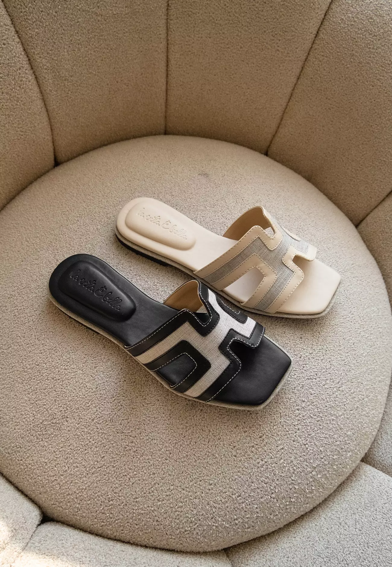 Harper Sandal Flat Slides Canvas Wanita