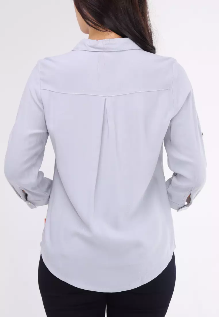 Woven Plain Boldtwill 3/4 Slv. Blouse