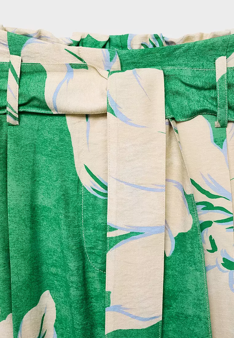 Printed Trousers With Belt