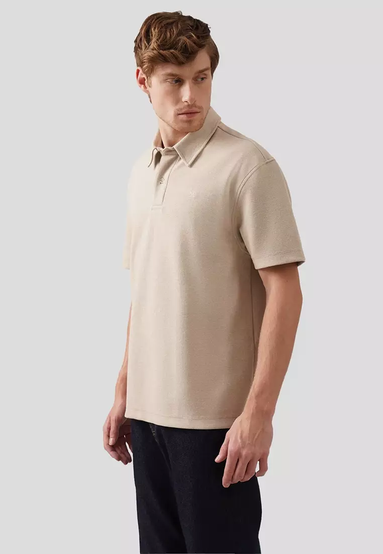 Regular Fit Polo Shirt In Textured Knit