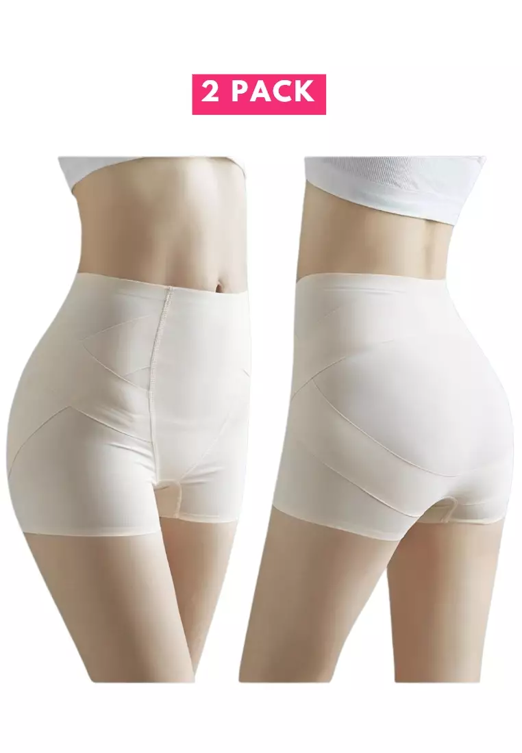 2 Pack Premium Power Tummy Tuck Butt Lifting Safety Shorts Panties in Nude