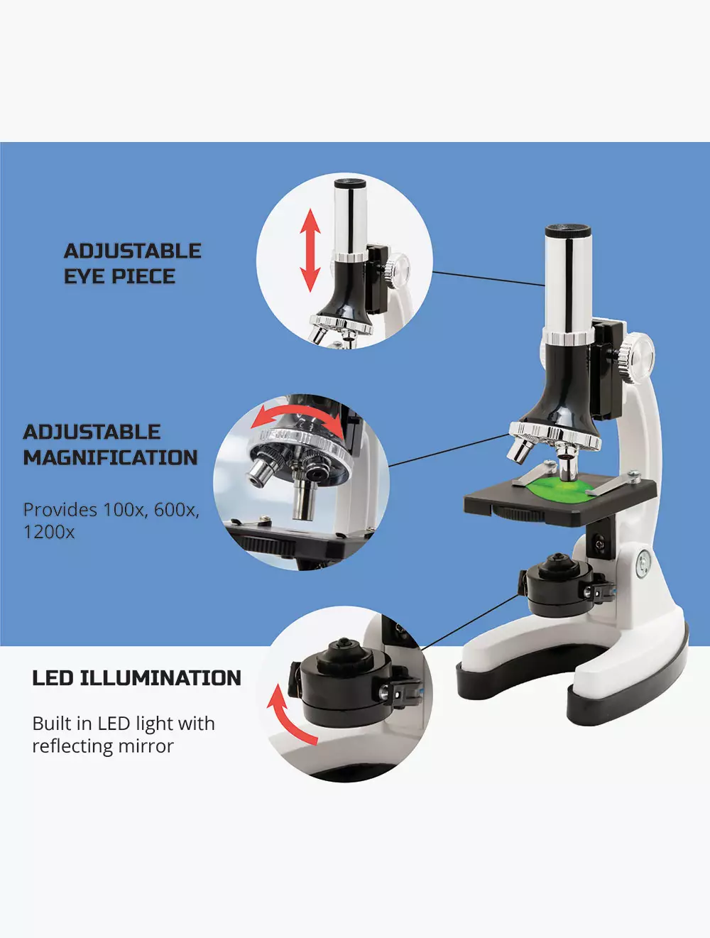 Discovery Mindblown Kids Microscope Kit 48 Pcs - DCN1423005521 - Multicolor