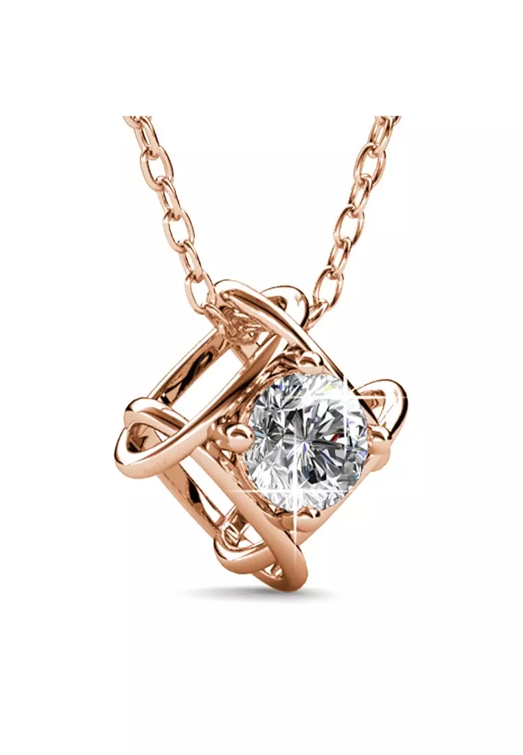 Majestic Beauty Necklace Embellished with SWAROVSKI® crystals-Rose Gold/Clear