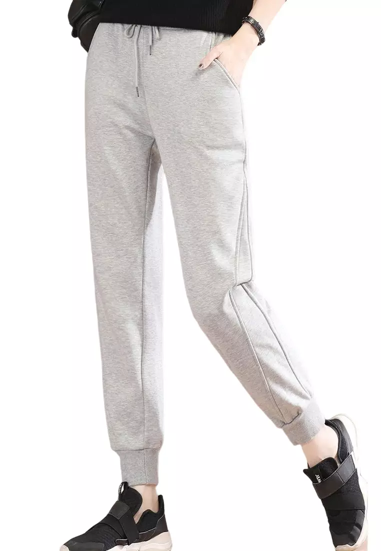 Fila Womens Activewear Sweatpant Stretch Elastic Waist Logo Gray