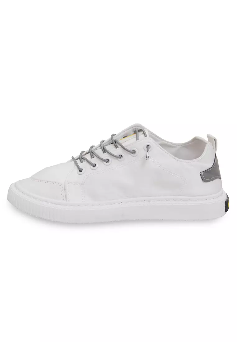 Anando Sepatu Sneakers Pria Motif Gambar Casual Shoes Stylish Design Material Leather ORIGINAL - White