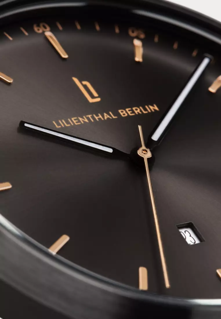 Huxley Black Bronze - Brown Leather Strap