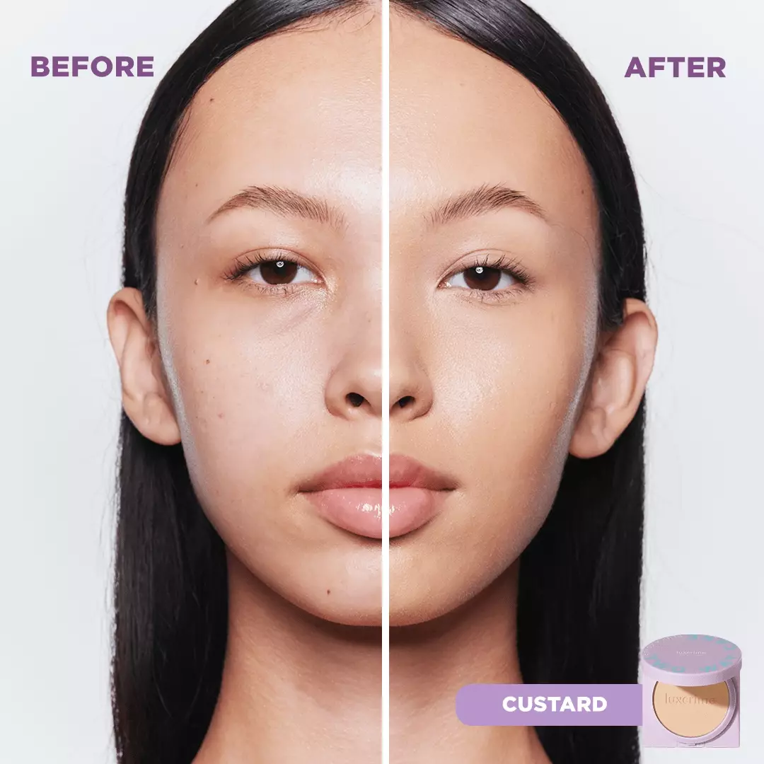 NEW Silk Glow Luxcrime Blur & Cover Two Way Cake - Custard