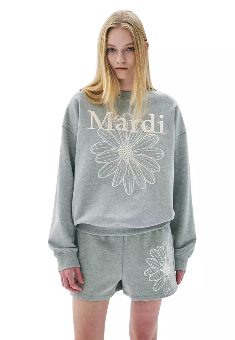 Sweatshirt Flowermardi Needlework - Grey Cream