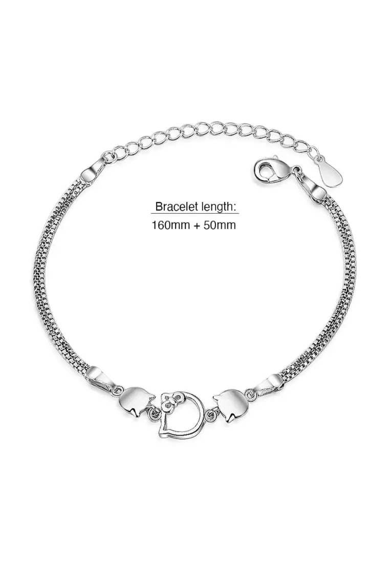 Merry Kitty Silver Bracelet
