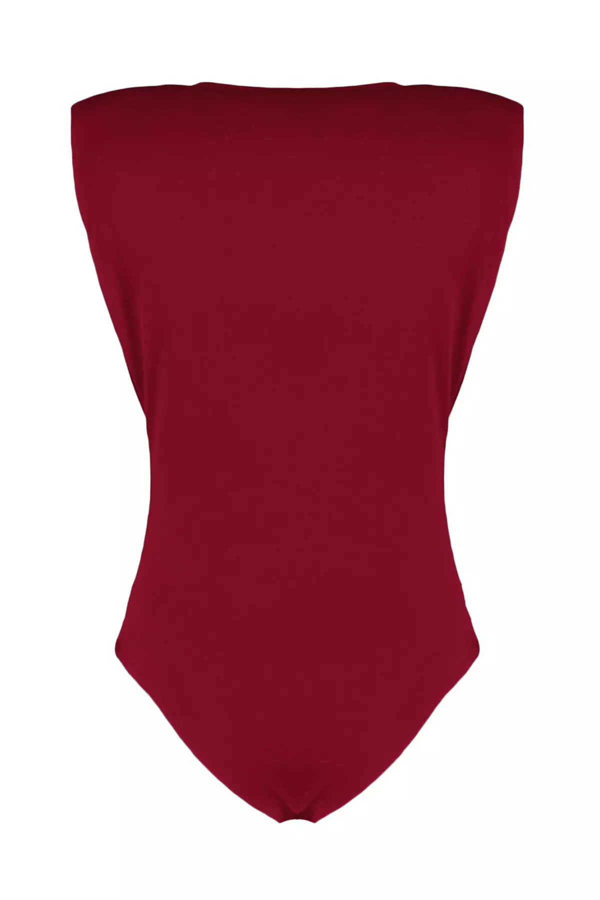 Red Padded Double Breasted Elastic Snap Knit Bodysuit TWOSS23BD00007