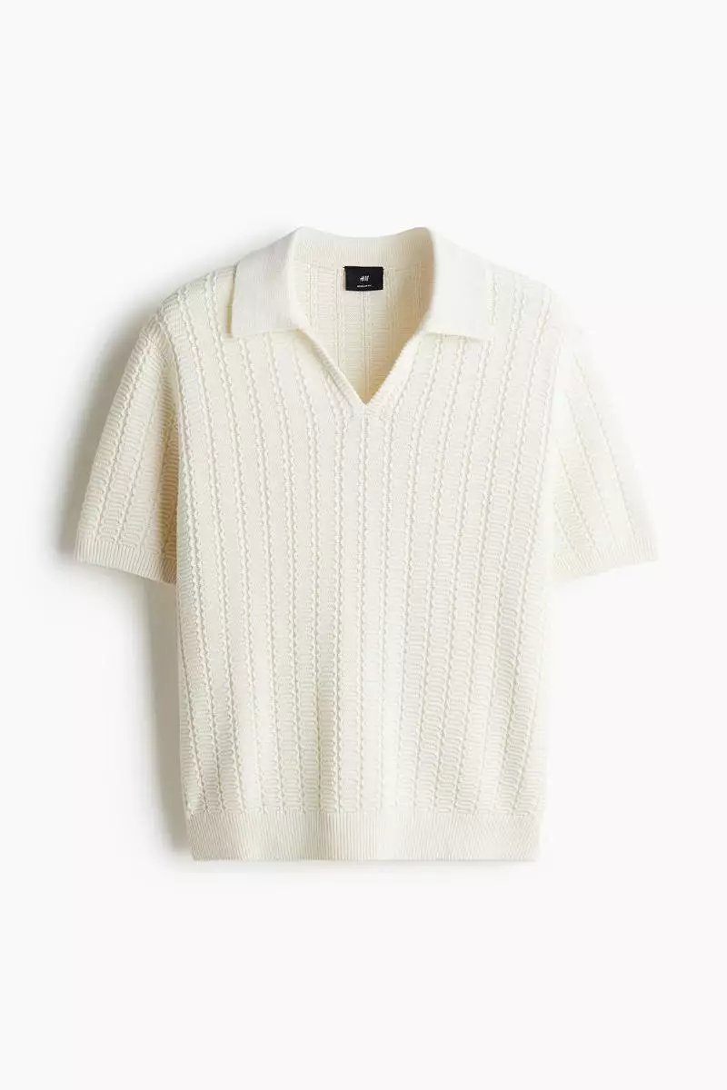 Regular Fit Textured-knit polo shirt