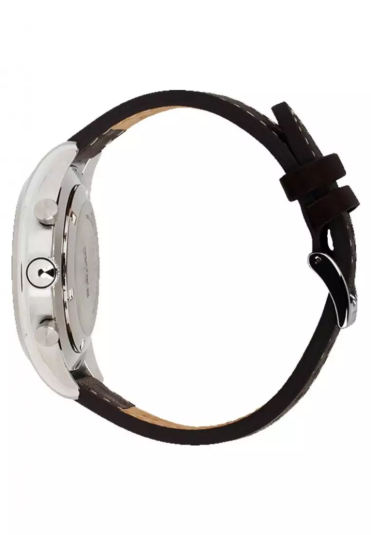 Jam Tangan Pria Seiko Original Garansi Resmi SSB273 SSB273P1 Strap Brown Leather Beige Dial Chronograph