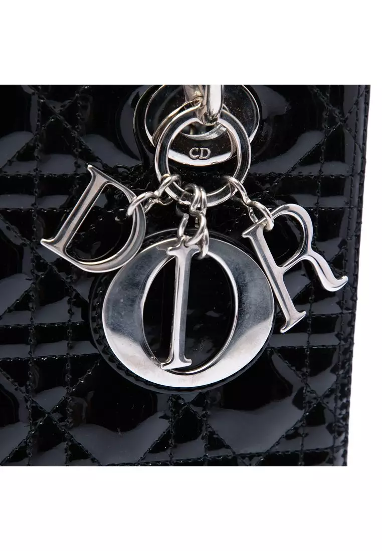 Pre-Loved Dior Medium Patent Cannage Lady Dior