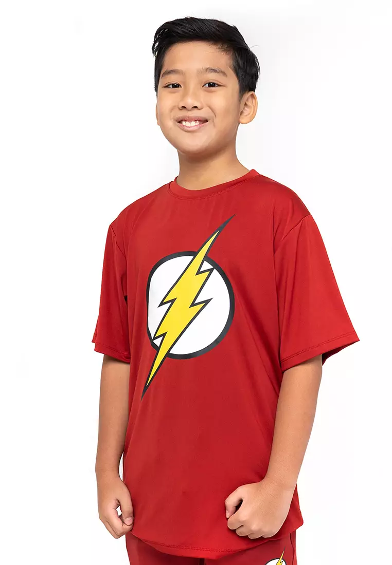 Flexzone Sport Shirts Kids Teen DC Comics The Flash Maroon