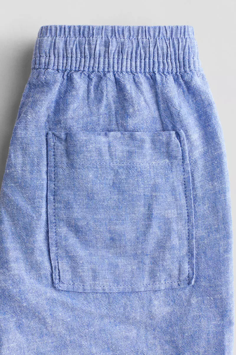 Linen-blend drawstring shorts