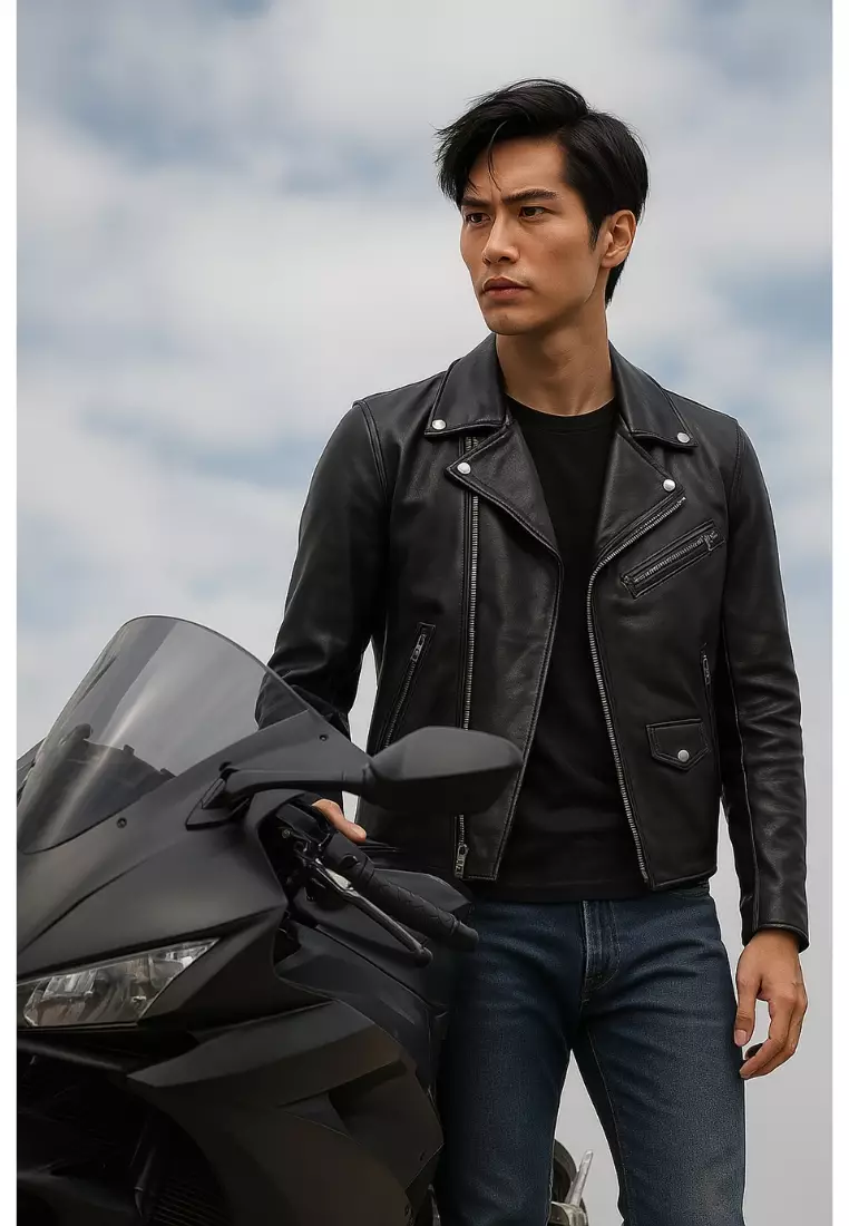 Real Leather Jacket Black- Lamb skin Jacket- Jacket for Men- Oxhide BIKER