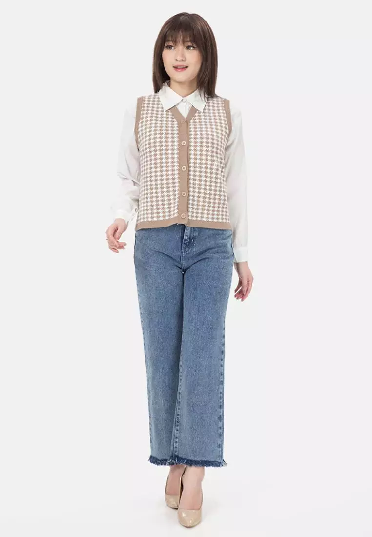 Hazel Vest Knit in Brown