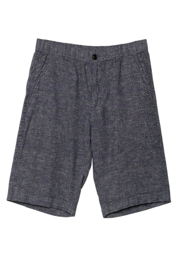 Giordano grey Men's Cotton Linen Bermuda Shorts B09E3AA913E9EAGS_1