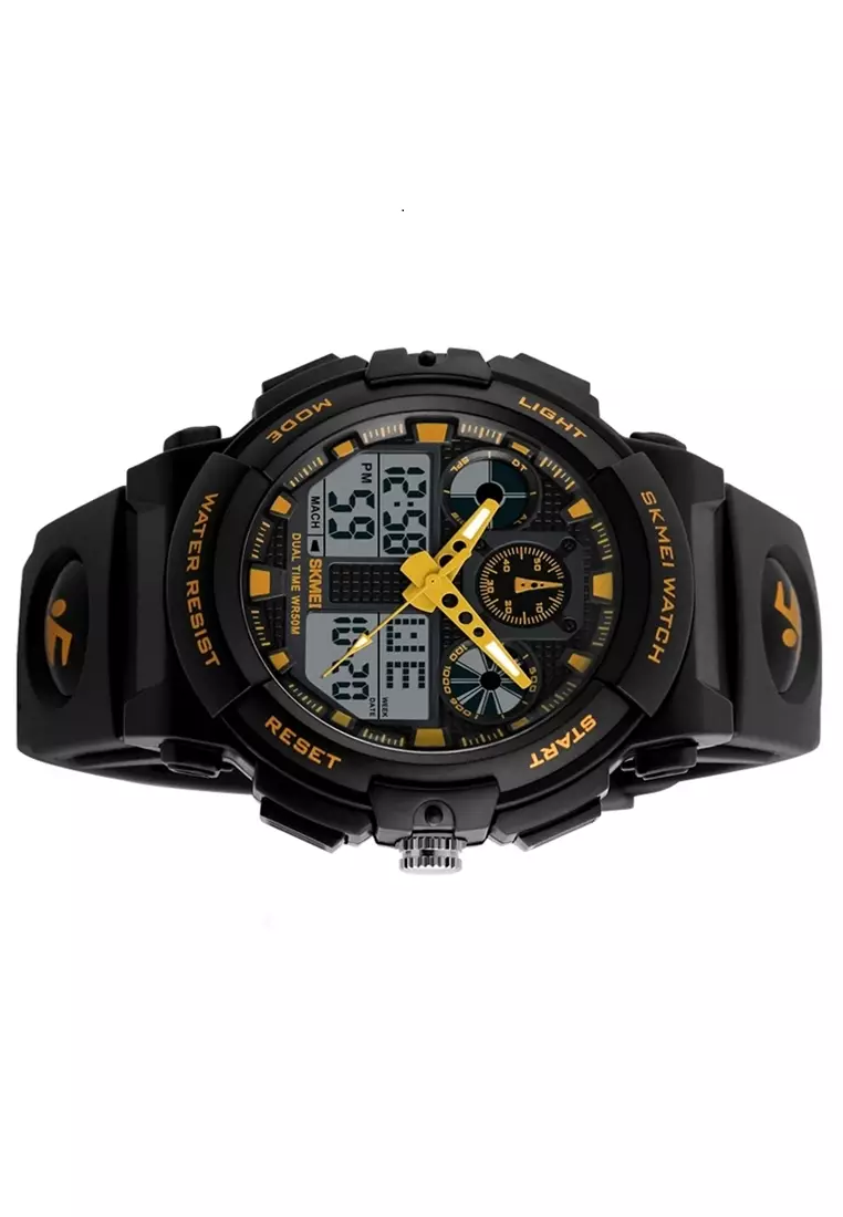 Jam Tangan Analog Digital Pria Waterproof 50m Strap Tali Material Silicon Transparent Resin Mirror KO99 ORIGINAL