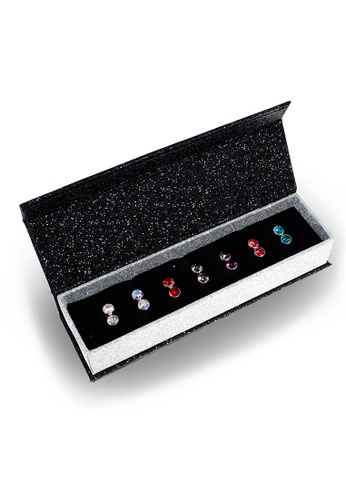 Her Jewellery multi 7 Days Moon Earrings Set -  Made with premium grade crystals from Austria HE210AC96HJJSG_1