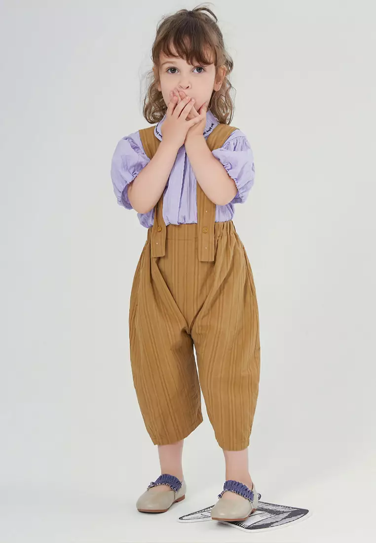 女童短袖衬衫可爱小圆领短袖衬衫