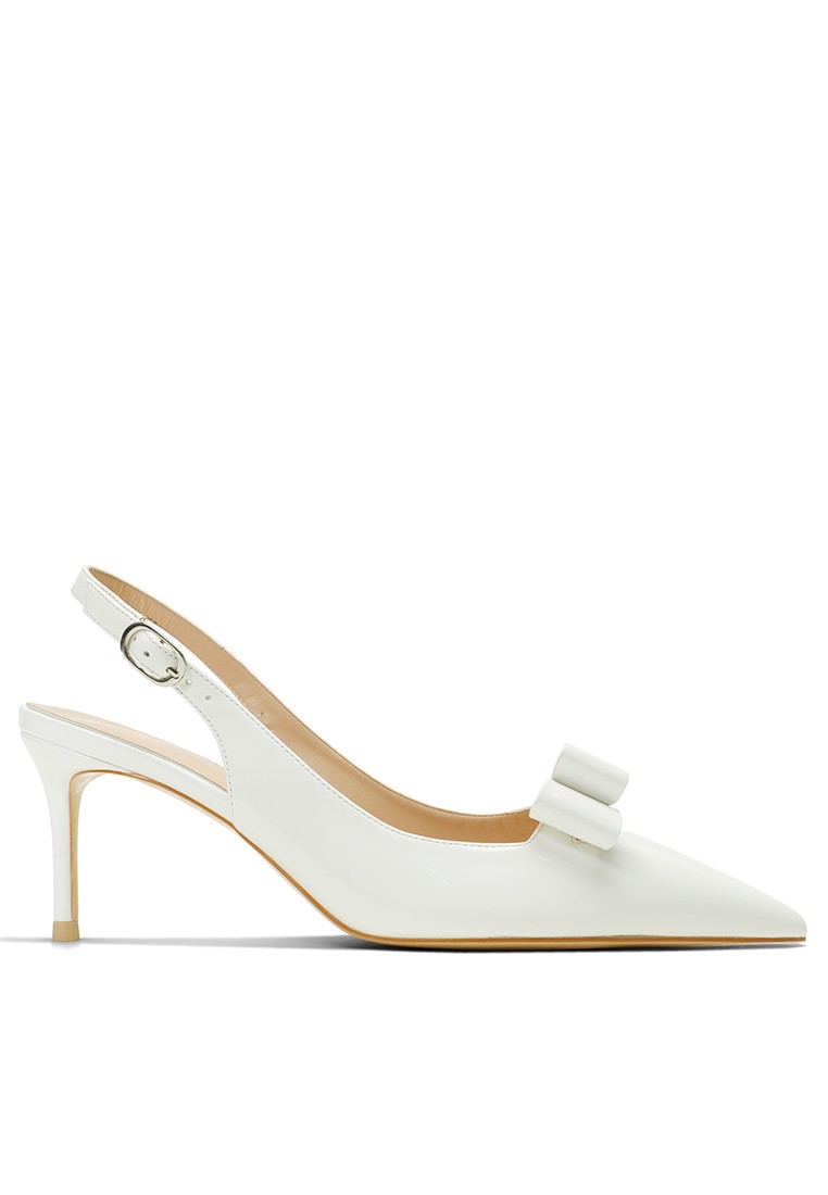 6CM Bow Knot Pointed Slingback Mid Heels HZL287