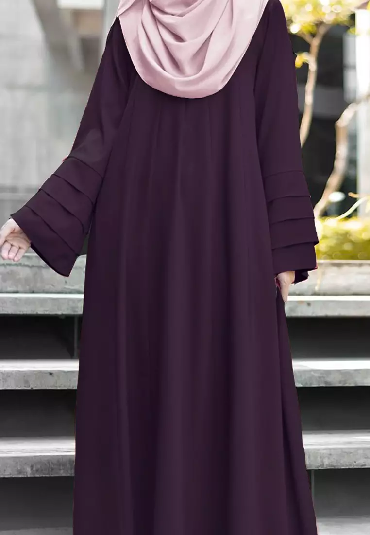 Laura Abaya Long Dress in Dark Purple