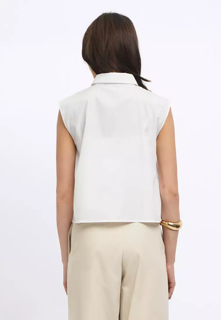 Sleeveless Blouse with Lace Details