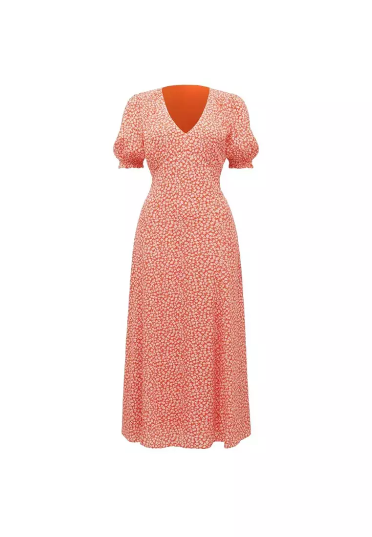 Sloane Puff Sleeve Midi Dress