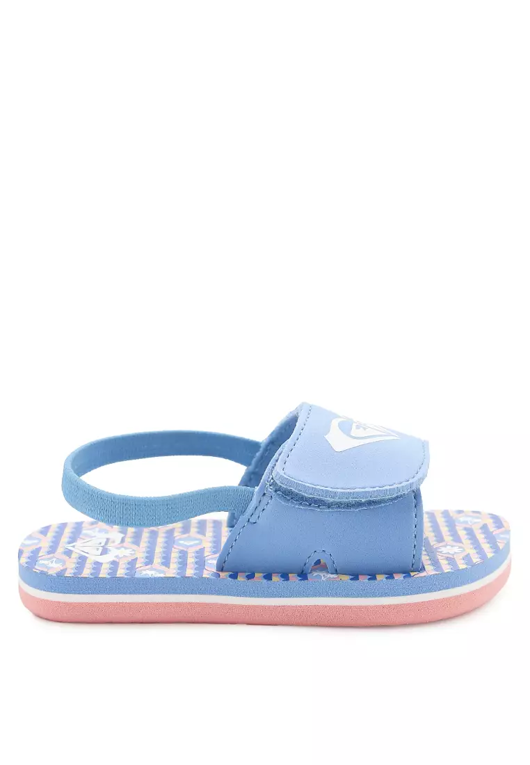 Roxy Girl's Tw Finn Sling Back Flip Flop Sandals - Water-Friendly EVA, Hook & Loop Closure
