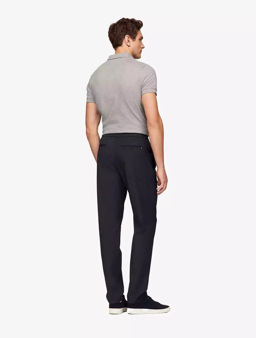 TOMMY HILFIGER - REGULAR FIT SOLID STRETCH PANT - NAVY - NAVY