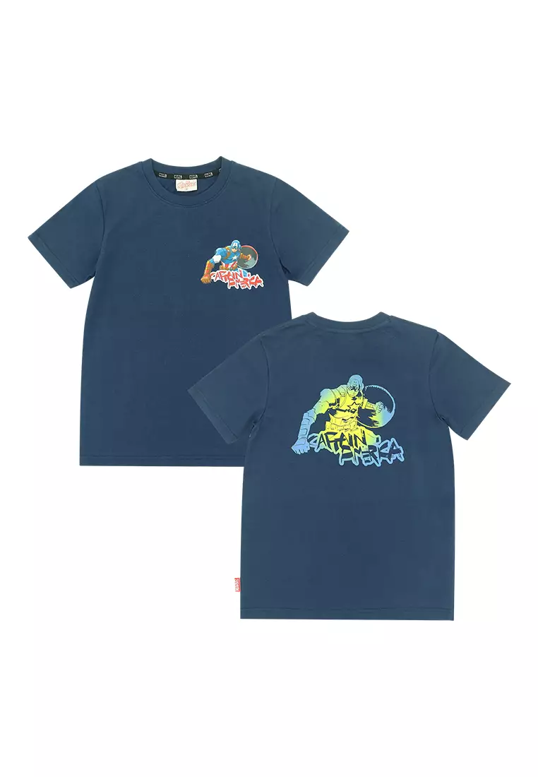 Boys Licensed Graphic T-Shirt Inked Captain America