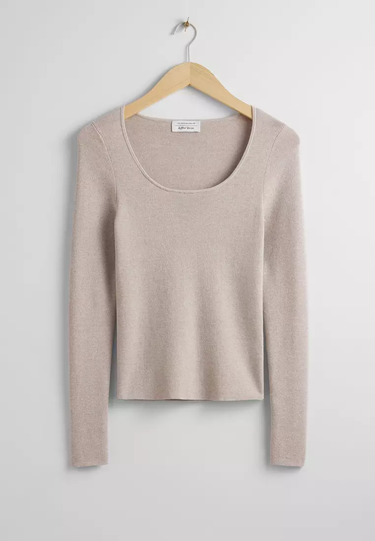 Fitted Scoop-Neck Top