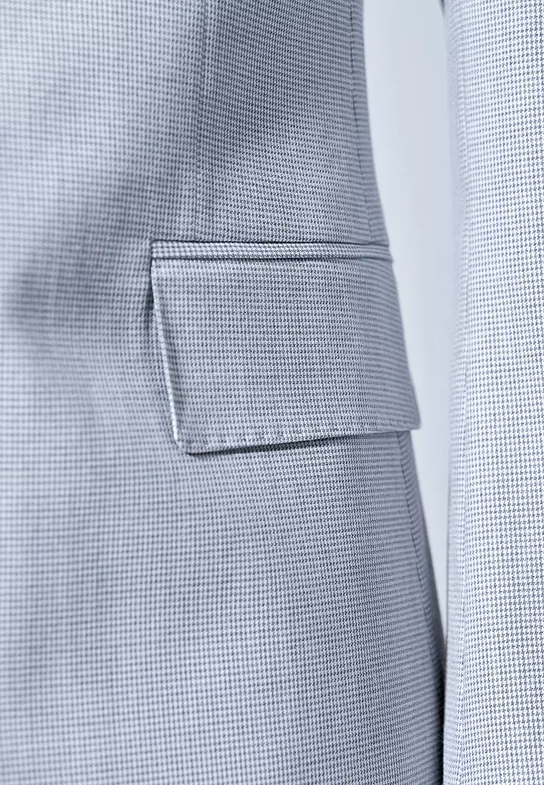 Light Grey Houndstooth Leisure Suit