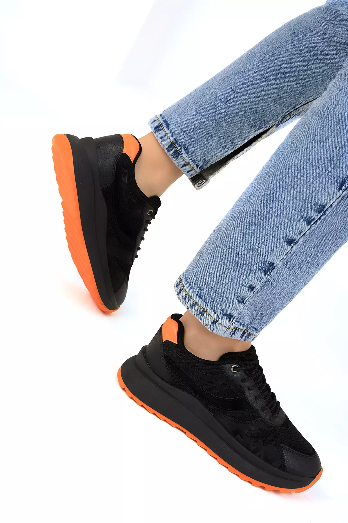 Black orange sneakers new arrivals