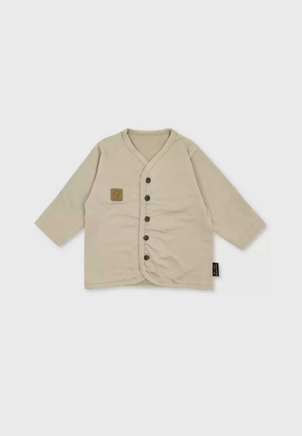 Wakakids Setelan Bayi Baju Lengan Panjang Anak Kancing Depan Piyama Set Baju Tidur Basic Polos Usia 6 Bulan Hingga 2 Tahun 3902 Everyday Khaki