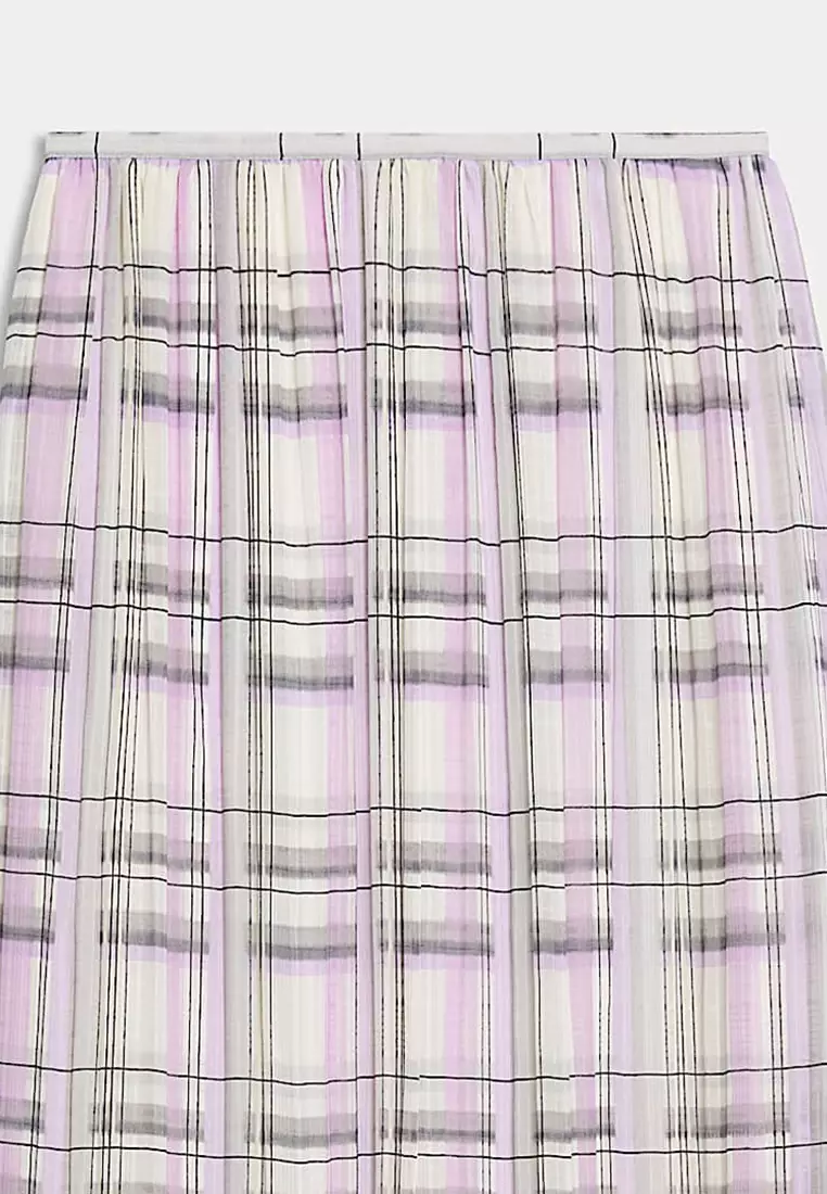 Checked Midaxi A-Line Skirt