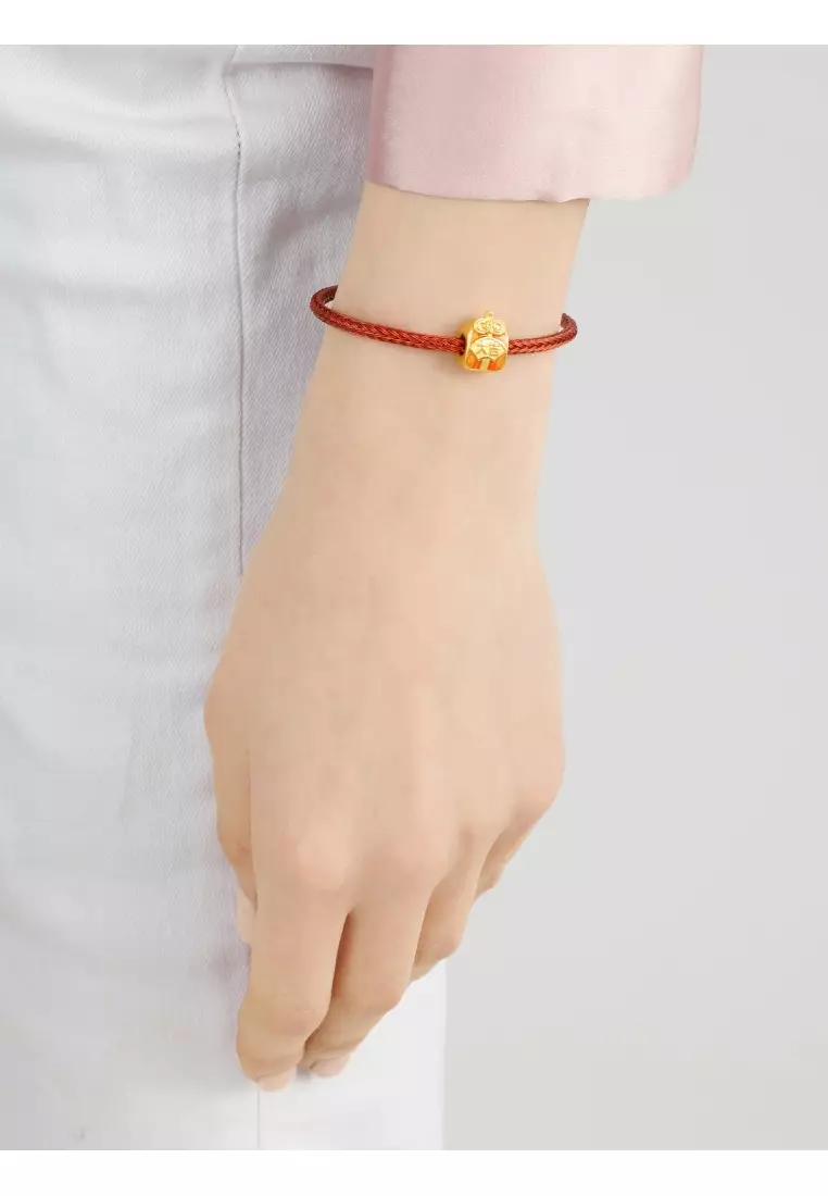 999 24K Solid Gold Blessings & Culture Auspicious Omamori Amulet Luck Fortune Charm 93822C (Bracelet not included)