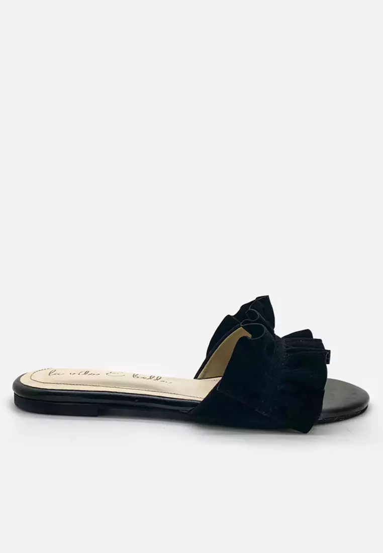 Peony Sandal Flat Ruffle Wanita