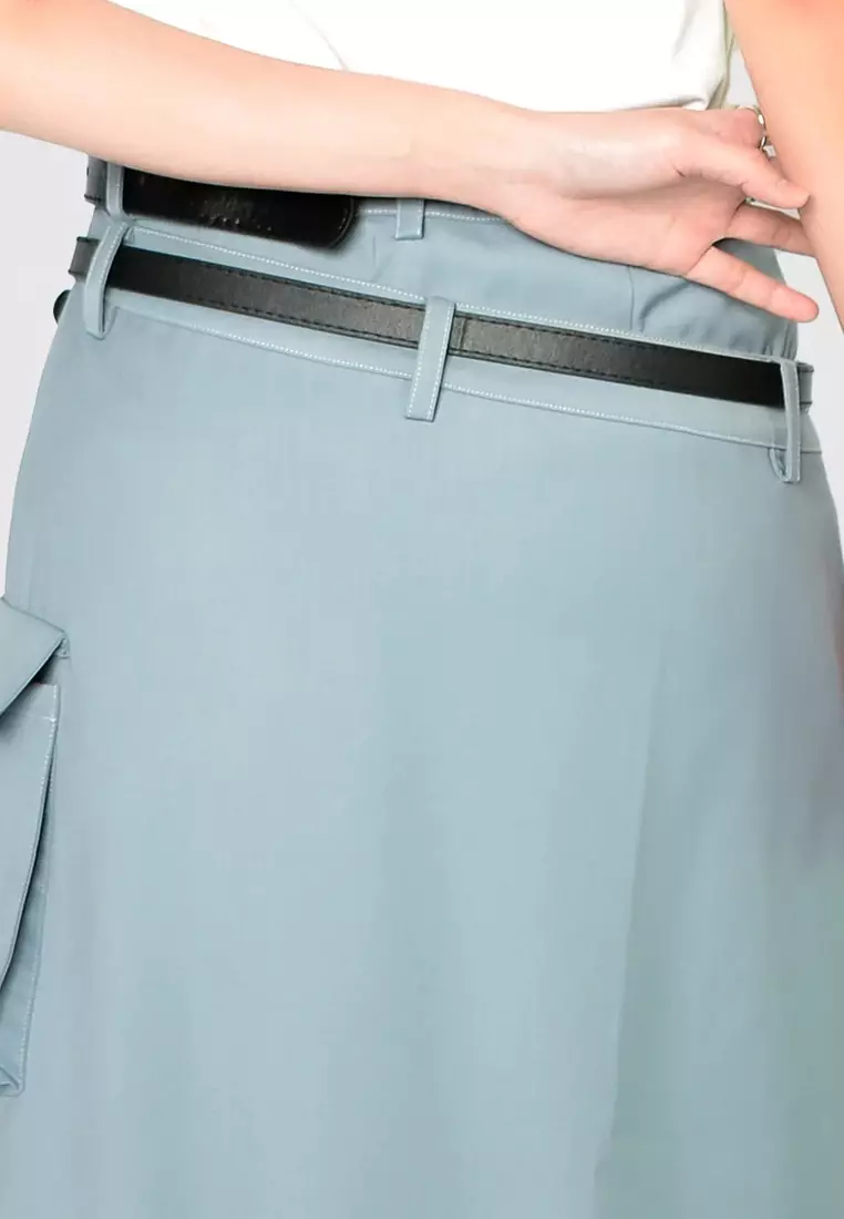 2-Layer A Line Skirt in Sky Blue